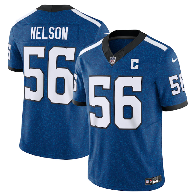 Men's Indianapolis Colts #56 Quenton Nelson Royal 2023 F.U.S.E. Indiana Nights Limited Stitched Football Jersey